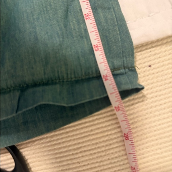 Highlight Sage Green Linen Paperbag Waist Cropped Wide-Leg Pants M - Picture 5 of 10